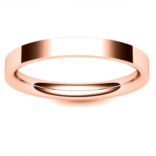 Flat Court Very Heavy -  2.5mm (FCH2.5R) Rose Gold Wedding Ring